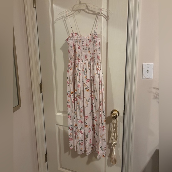 H&M sz Medium ladies floral smocked sundress straps or strapless feminine pink - Picture 4 of 15
